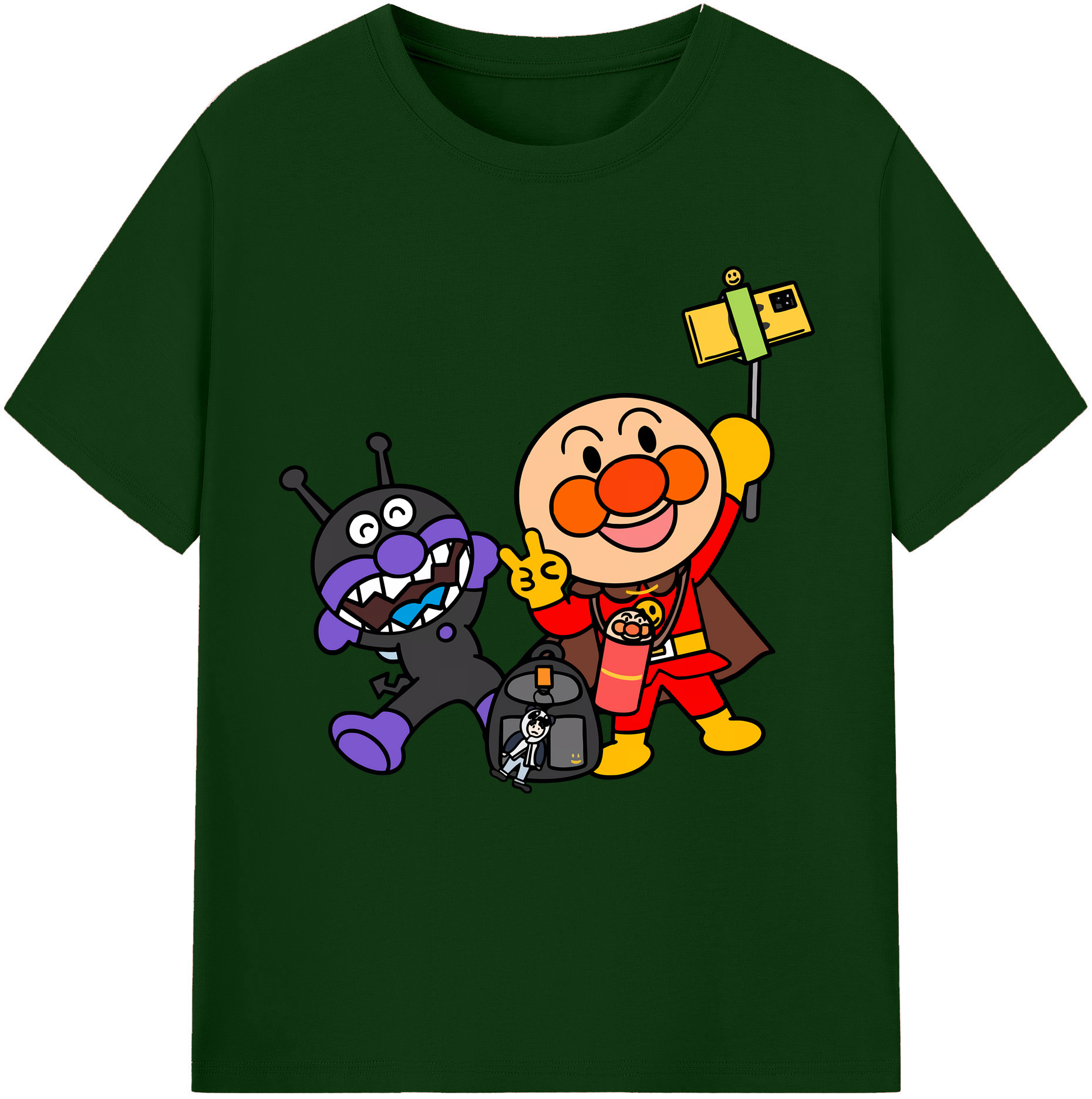 （画像用） アンパンマン Anpanman 綿100％半袖Tシャツ（フロントプリント）